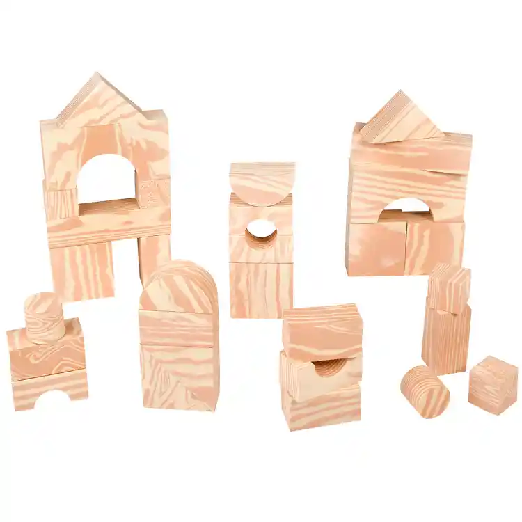 Wood-Like Soft Blocks, 30 Pieces