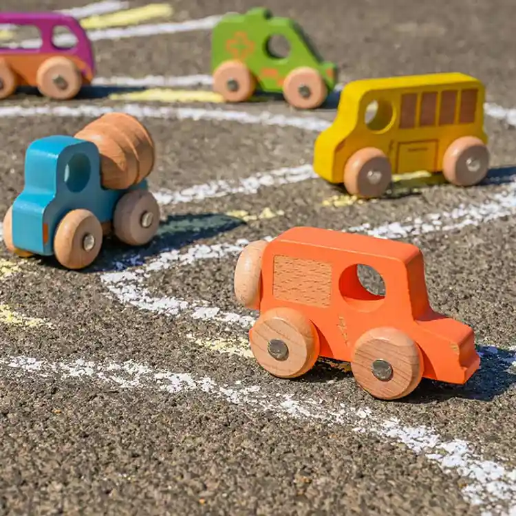 Rainbow Wooden Vehicles