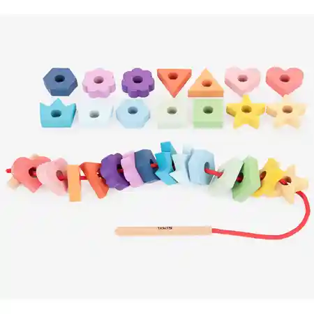 Rainbow Wooden Lacing Shapes