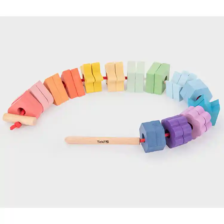 Rainbow Wooden Lacing Shapes