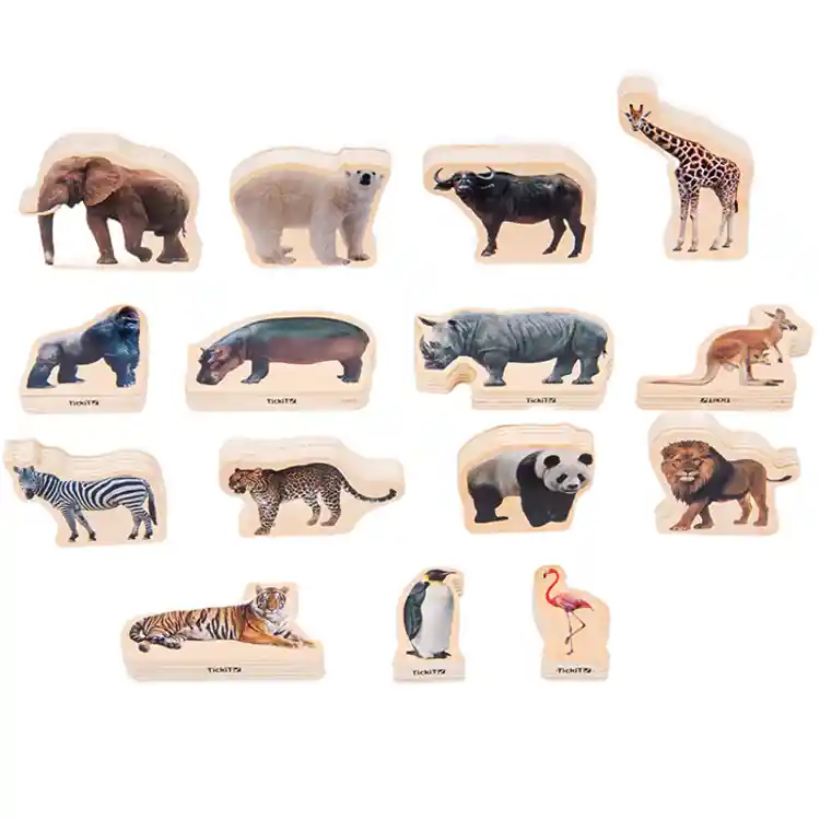 Wooden Photo Wild Animal Blocks