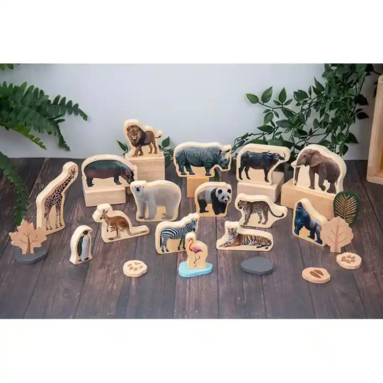 Wooden Photo Wild Animal Blocks