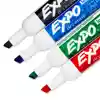 Expo® Low Odor Dry-Erase Markers, 4 Color Set, Chisel Tip