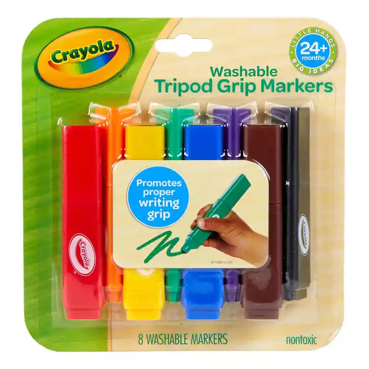 Crayola™ Washable Tripod Grip Markers, Set of 8