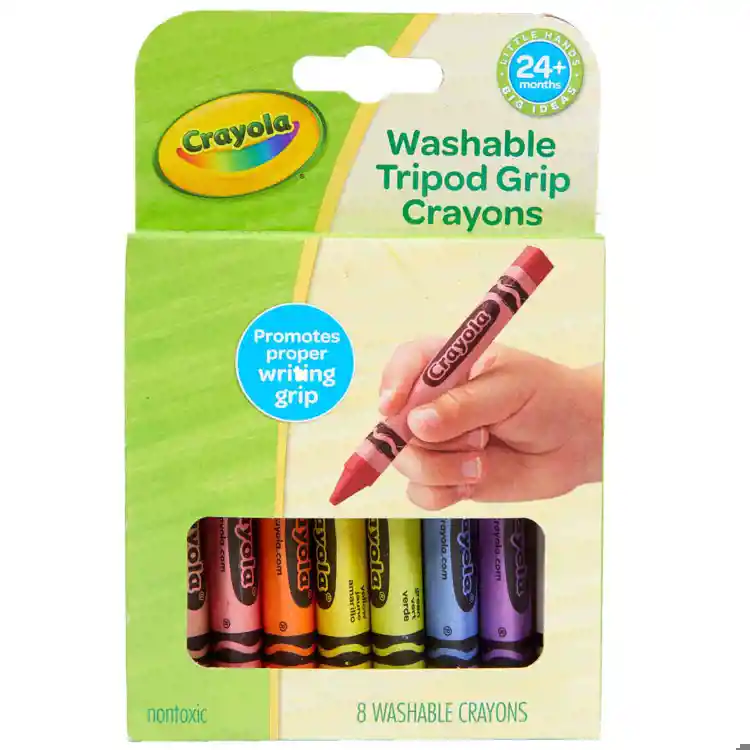 Crayola™ Washable Tripod Grip Crayons, 8 Count