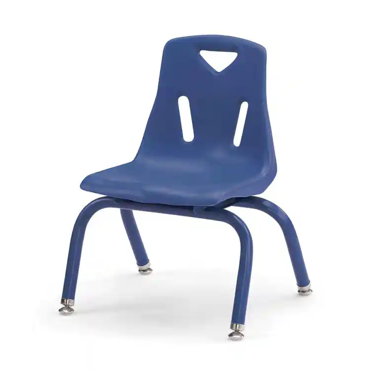 Berries® Plastic Chairs with Powder Coated Legs, Blue, 10"