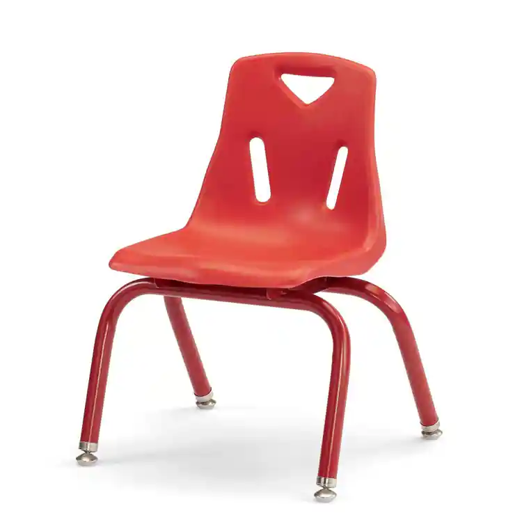 Berries® Plastic Chairs with Powder Coated Legs, Red, 12"