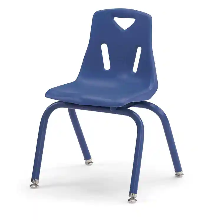 Berries® Plastic Chairs with Powder Coated Legs, Blue, 14"