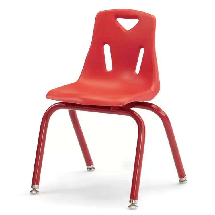 Berries® Plastic Chairs with Powder Coated Legs, Red, 14"