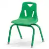 Berries® Plastic Chairs with Powder Coated Legs, Green, 14"