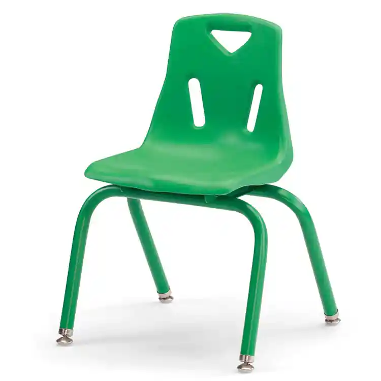 Berries® Plastic Chairs with Powder Coated Legs, Green, 14"