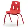 Berries® Plastic Chairs with Powder Coated Legs, Red, 16"