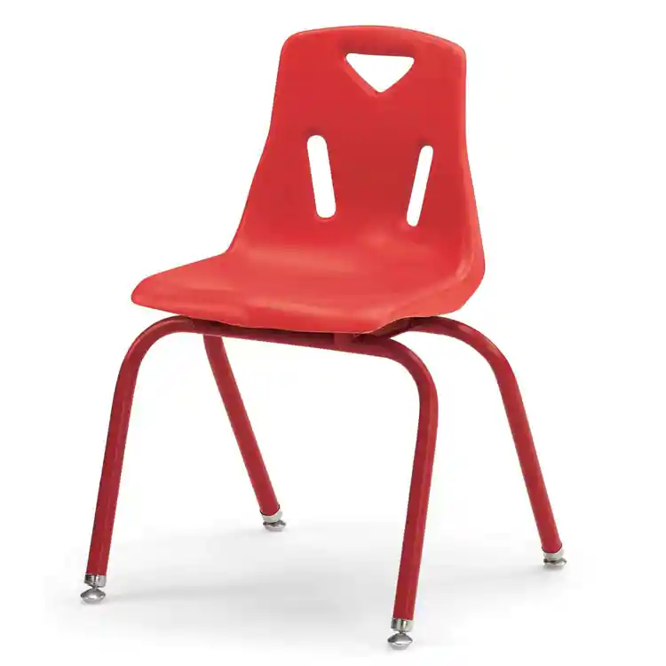 Berries® Plastic Chairs with Powder Coated Legs, Red, 16"