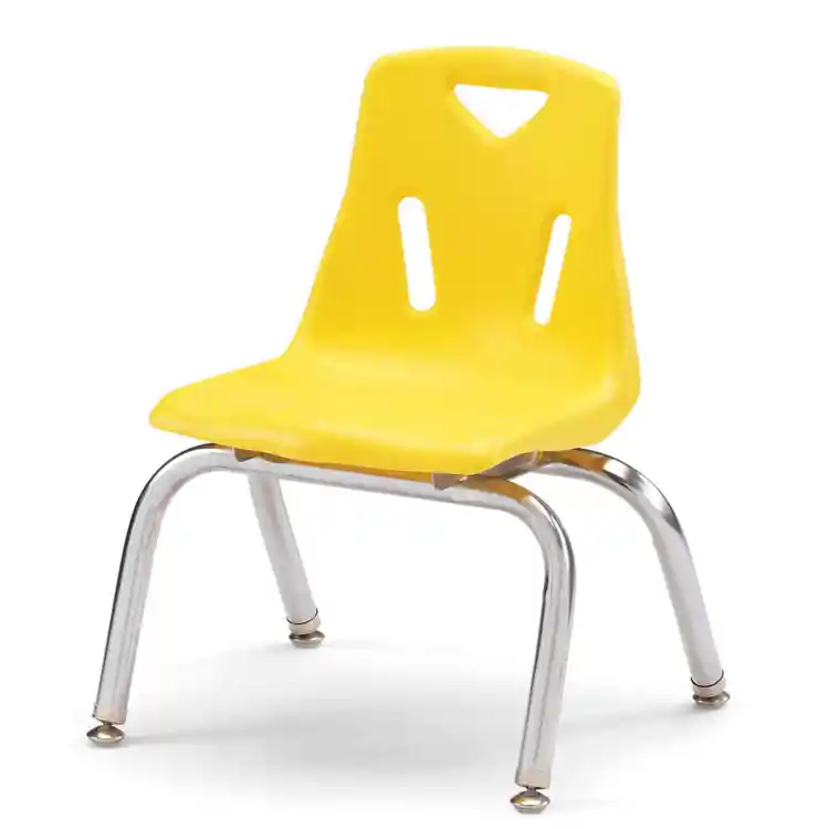 Berries® Plastic Chairs with Chrome Legs, Yellow, 10"