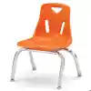 Berries® Plastic Chairs with Chrome Legs, Orange, 10"