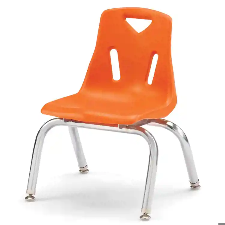 Berries® Plastic Chairs with Chrome Legs, Orange, 10"