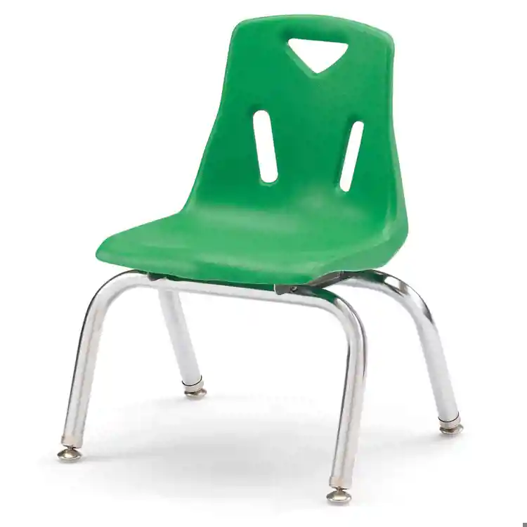 Berries® Plastic Chairs with Chrome Legs, Green, 10"