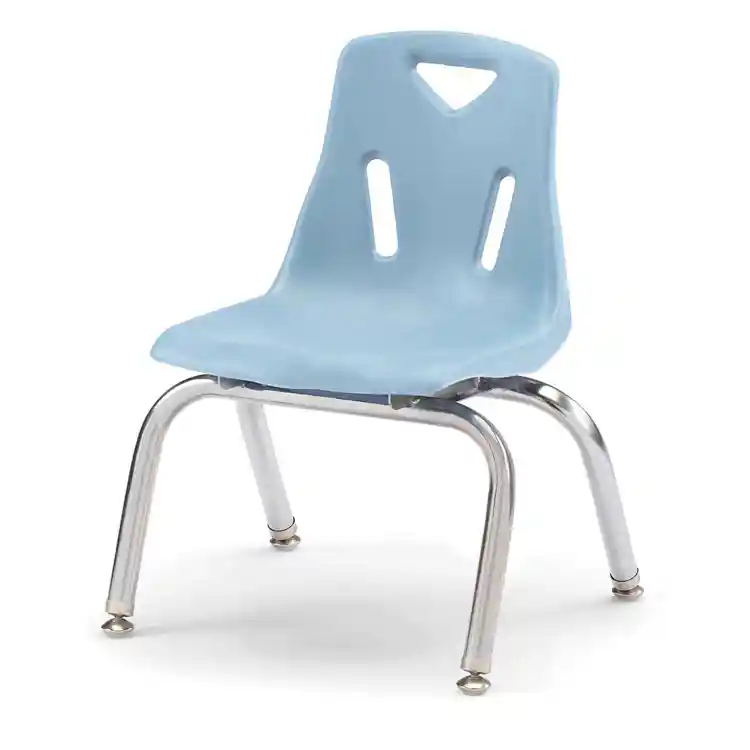 Berries Plastic Chairs with Chrome Legs, Coastal Blue, 10"