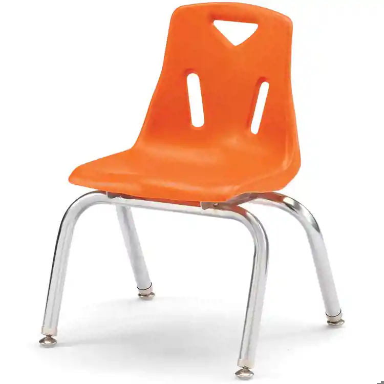 Berries® Plastic Chairs with Chrome Legs, Orange, 12"