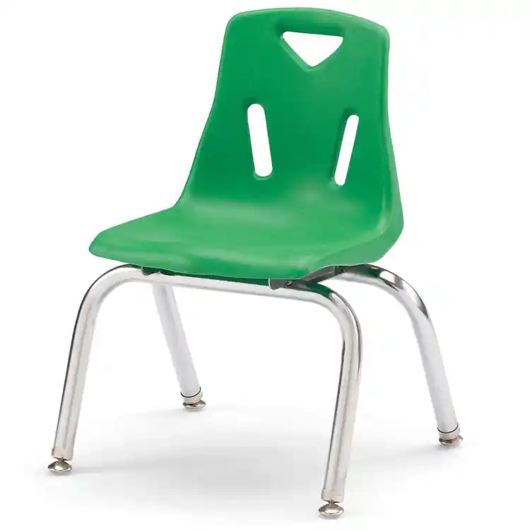 Berries® Plastic Chairs with Chrome Legs, Green, 12"