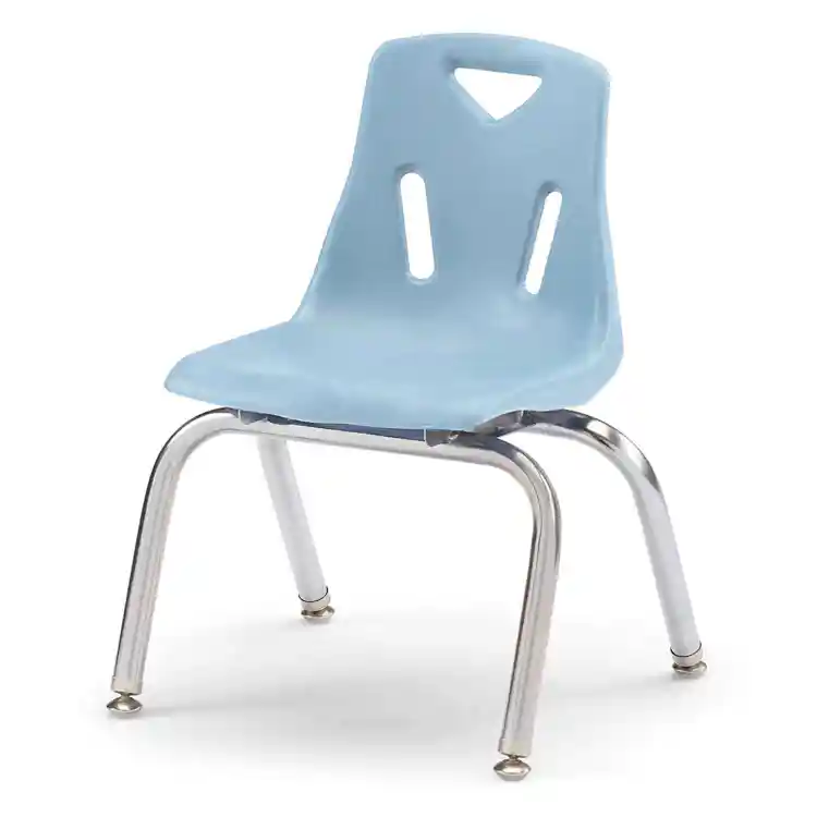 Berries Plastic Chairs with Chrome Legs, Coastal Blue, 12"