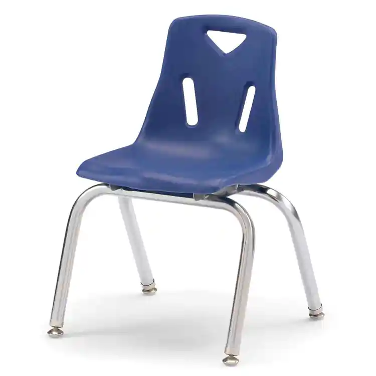 Berries® Plastic Chairs with Chrome Legs, Blue, 14"