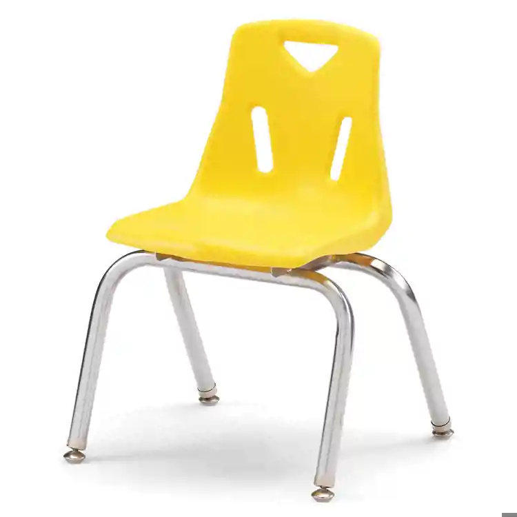 Berries® Plastic Chairs with Chrome Legs, Yellow, 14"