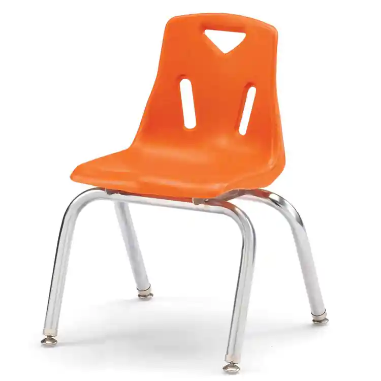 Berries® Plastic Chairs with Chrome Legs, Orange, 14"