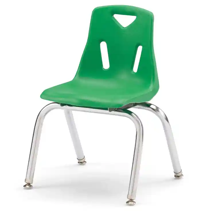 Berries® Plastic Chairs with Chrome Legs, Green, 14"