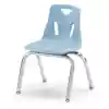 Berries Plastic Chairs with Chrome Legs, Coastal Blue, 14"