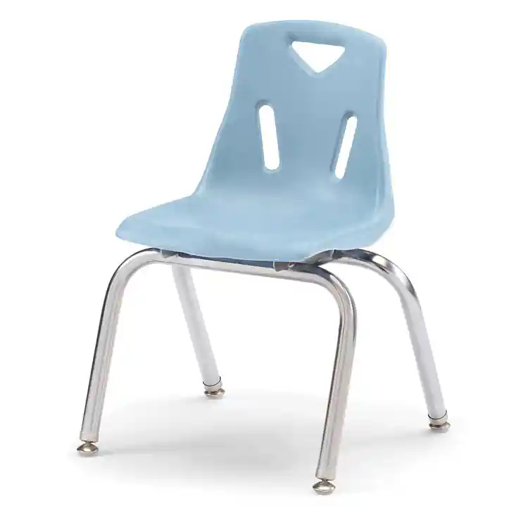 Berries Plastic Chairs with Chrome Legs, Coastal Blue, 14"