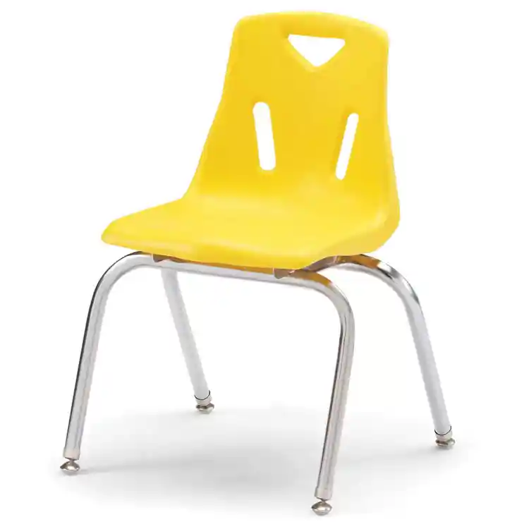 Berries® Plastic Chairs with Chrome Legs, Yellow, 16"