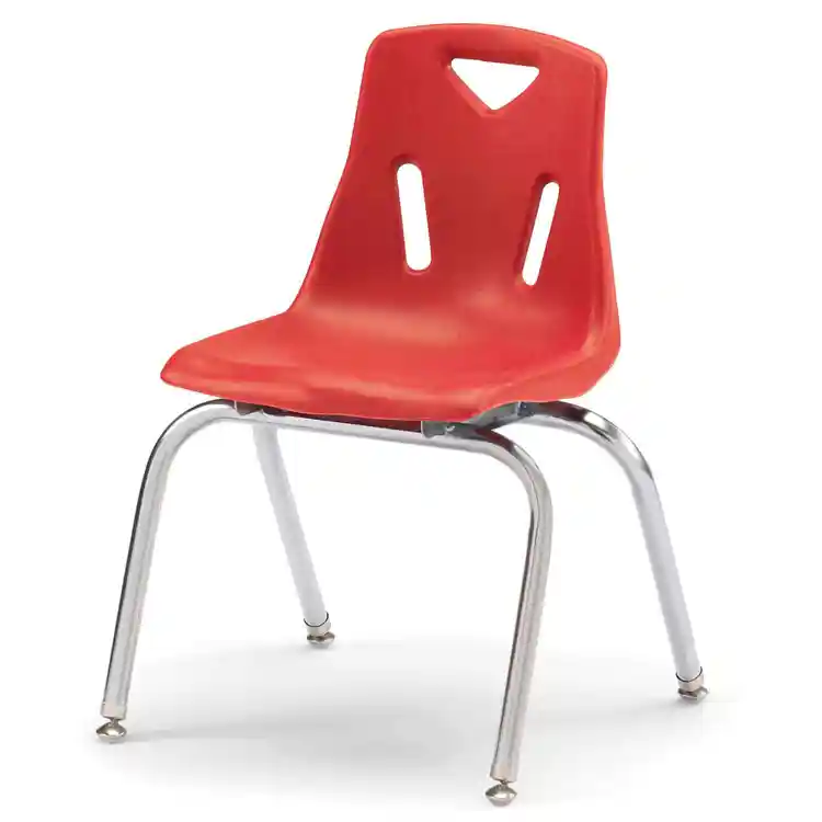 Berries® Plastic Chairs with Chrome Legs, Red, 16"