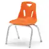 Berries® Plastic Chairs with Chrome Legs, Orange, 16"