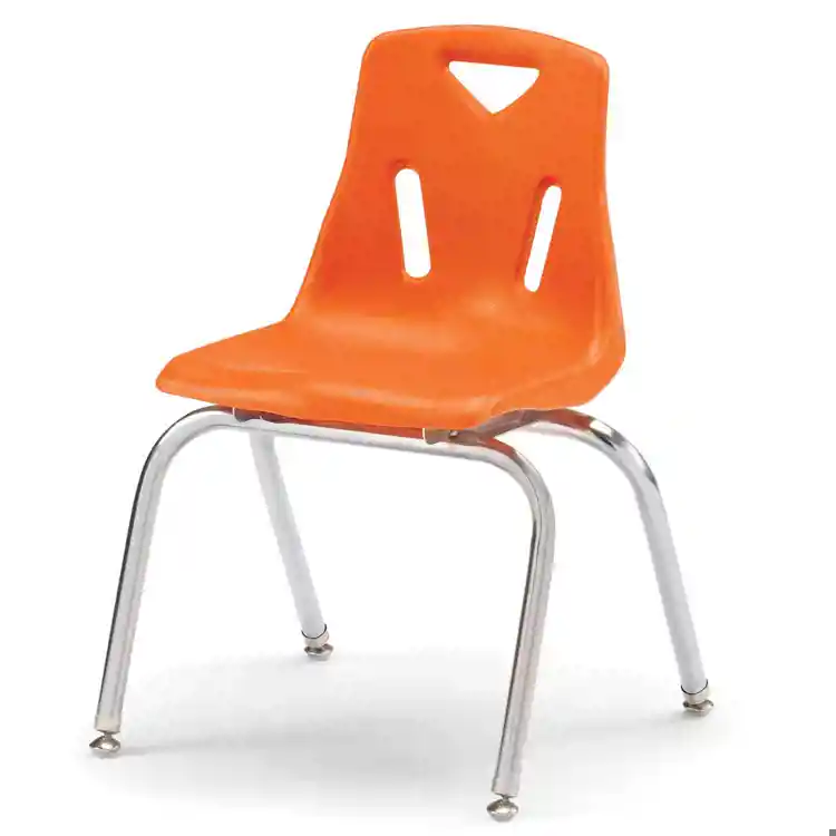 Berries® Plastic Chairs with Chrome Legs, Orange, 16"