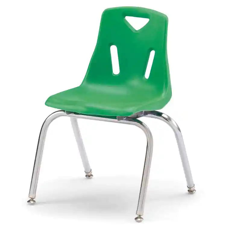 Berries® Plastic Chairs with Chrome Legs, Green, 16"