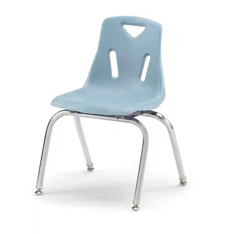 Berries® Plastic Chairs with Chrome Legs, Coastal BLue, 16"