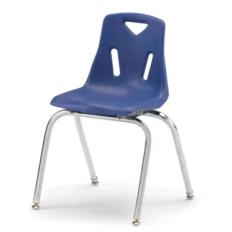 Berries® Plastic Chairs with Chrome Legs, Blue, 18"