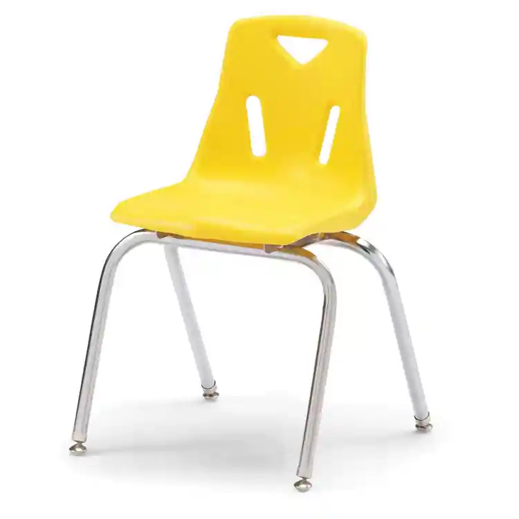 Berries® Plastic Chairs with Chrome Legs, Yellow, 18"