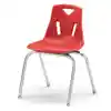 Berries® Plastic Chairs with Chrome Legs, Red, 18"