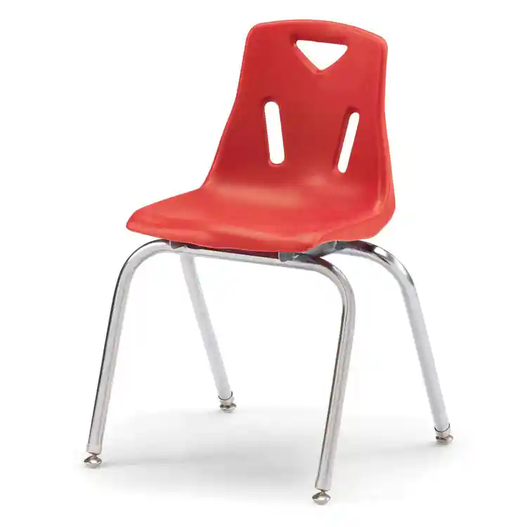 Berries® Plastic Chairs with Chrome Legs, Red, 18"