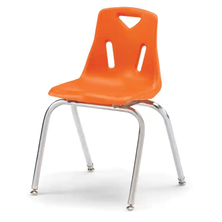 Berries® Plastic Chairs with Chrome Legs, Orange, 18"