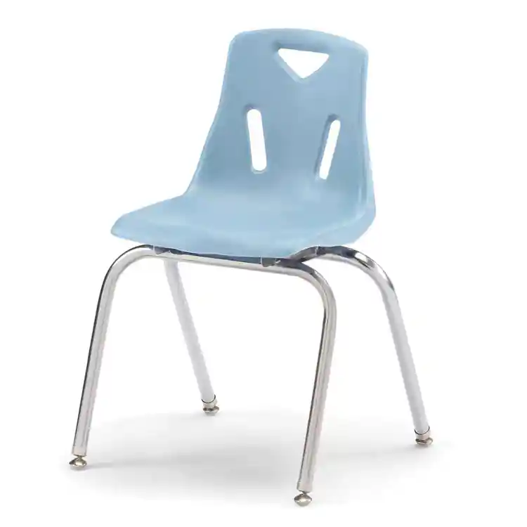 Berries® Plastic Chairs with Chrome Legs, Coastal BLue, 18"