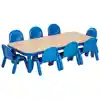 Angeles® BaseLine® Tables, Kidney 38" x 65", Royal Blue, 14"