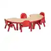 Angeles® BaseLine® Tables, Kidney 38" x 65", Red, 12"