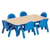 Angeles® BaseLine® Tables, Rectangle 30" x 48", Royal Blue, 14"