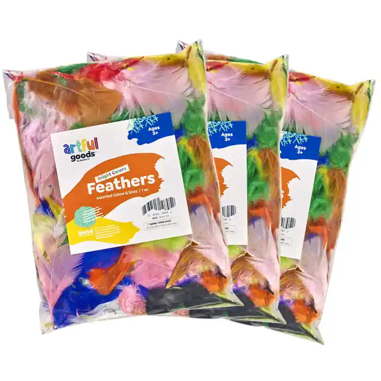 Artful Goods® Feathers, Bright Colors 3 oz