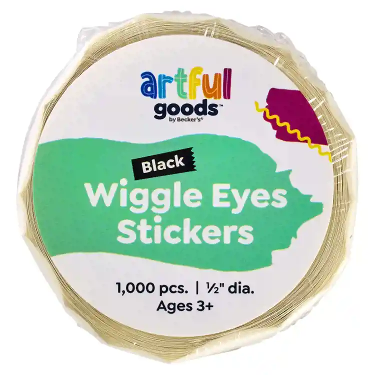 Artful Goods® Wiggle Eyes Stickers, Black