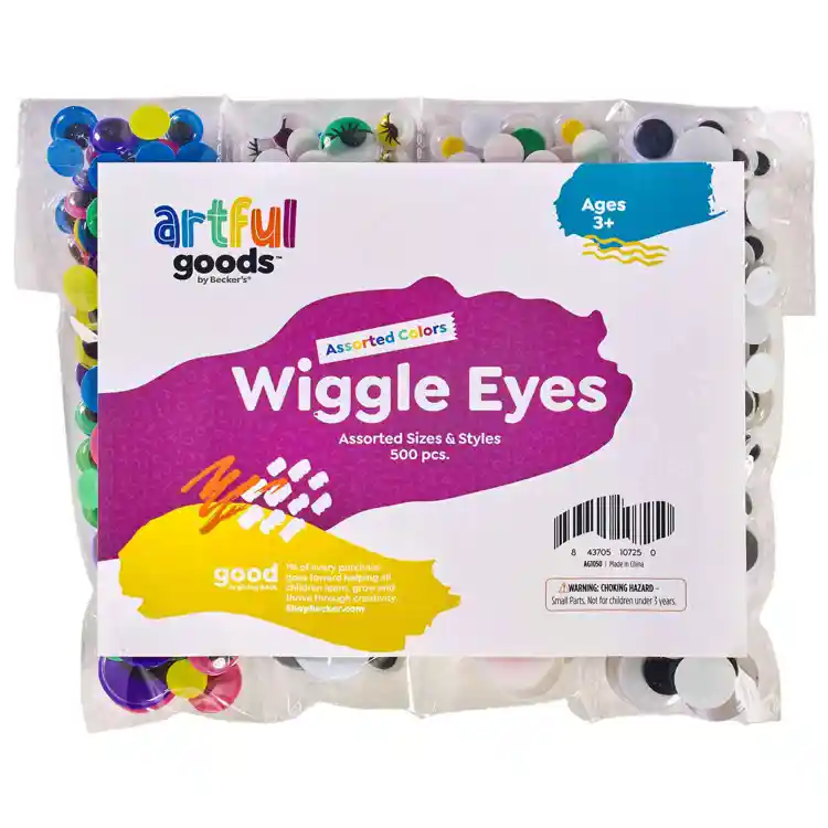 Artful Goods® Mixed Bag Wiggle Eyes, 500 pieces