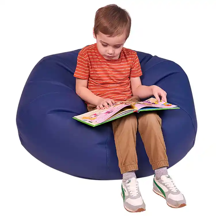 Becker's Round Bean Bag Chairs, 35" Deluxe, Navy